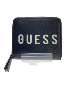 GUESS◆2つ折り財布/レーヨン/BLK/レディース