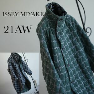 21AW ISSSEY MIYAKE リバーシブル カシミヤ混 コート ジャケット イッセイミヤケ ユニセックス レディース プリーツプリーズ オムプリッセ