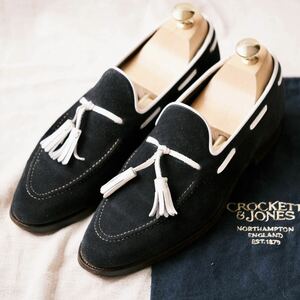 CROCKETT&JONES クロケット&ジョーンズ×ビームスF コンビタッセルローファーALDERNEY紺5E