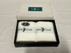 タオル 2枚セット 未使用品 箱付き Polo Club 白 フェイスタオル ウォッシュタオル バスタオル タオルセット