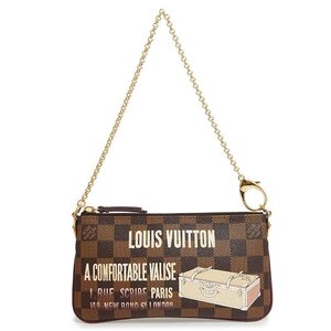 （新品・未使用品）ルイ ヴィトン LOUIS VUITTON ポシェット ミラ MM アクセサリーポーチ チェーンバッグ ダミエ トランク ブラウン N63091