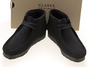 新品/CLARKS/クラークス/WMNS WALLABEE BOOT/ウィメンズ ワラビーブーツ/レディース用/BLACK SUEDE/ブラック スエード/黒/26155521/25.0cm