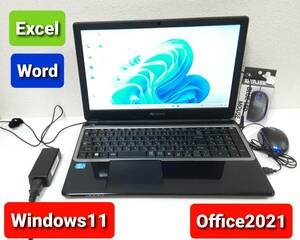 即決★すぐ使えます★Gateway Core i3 3217 U 1.8GHz 4GB 500GB Windows11 Office2021 エクセル ワード パワーポイント ノートパソコン★