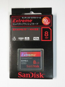美品サンディスク 8GB CFカード SanDisk Extreme 60MB/s 400倍速 UDMA SDCFX-008G-J61 (元箱入り)