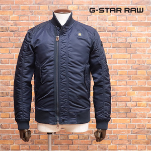 1円/秋冬/G-STAR RAW/XXSサイズ/訳 MA-1ブルゾン PDD BOMBER JKT D17589-A521 ライダース調ジップ 撥水 中綿 新品/紺/ネイビー/jh225/