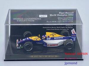 Minichamps 1/43 ウィリアムズ ルノー FW14B #5 N.マンセル CAMELデカール加工品 WORLD CHAMPIONS COLLECTION ミニチャンプス 1992