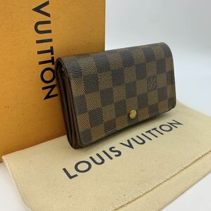 A125【外観極美品】LOUIS VUITTON ルイヴィトン ダミエ ポルトモネ ビエ トレゾール L字ファスナー 二つ折り財布 ウォレット N61730/CA0051