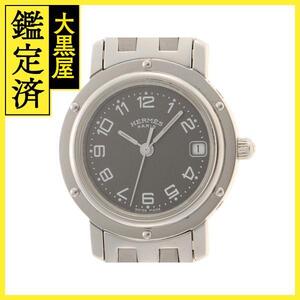 HERMES エルメス クリッパー CL4.210 SS ステンレススチール グレー クォーツ 【460】2148103720178