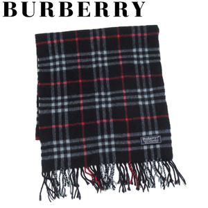 バーバリー マフラー フリンジ付き レディース メンズ チェック BURBERRY 中古