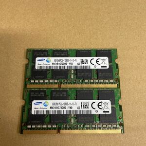 ヌ98 SAMSUNG ノートPCメモリ 8GB 2Rx8 PC3L-12800S 2枚