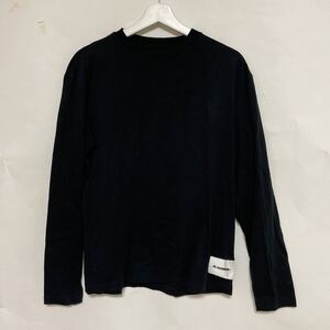 JIL SANDER + ジルサンダー プラス ロング Tシャツ クルーネック カットソー S ブラック 中古