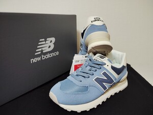 新品未使用品23.5cmニューバランス（newbalance）レディーススニーカーWL574DR2ブルーML574好きにも