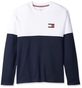 新品 トミーヒルフィガー ◆TOMMY HILFIGER 長袖Tシャツ カットソー ロンＴ トミー ジーンズ ツートン ◆シロ ◆(S) ◆全国送料無料