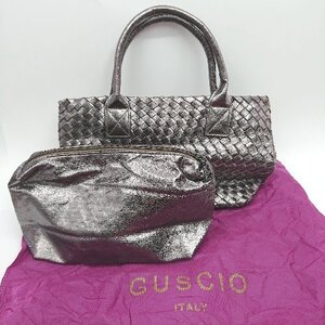 ◇ ◎ GUSCIO トートバッグ シルバー レディース E