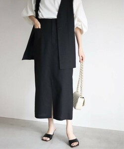 ★新品★ スローブイエナ リネンタイトスカート 黒色 40サイズ