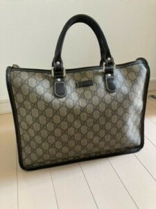  ★1円スタート★ 美品 GUCCI グッチ トートバッグ ハンドバッグ GG レザー PVC ベージュ 