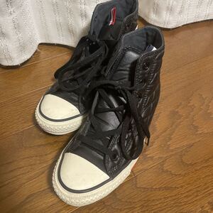 ユーズド♪CONVERSE≪コンバース≫♪ALL-STAR / ブラック/キルティングハイカットスニーカー♪サイズ：24cm♪