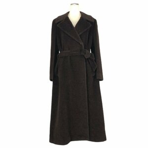 アニオナ AGNONA ロングコート アルパカコート 半裏 サイズ42 ブラウン