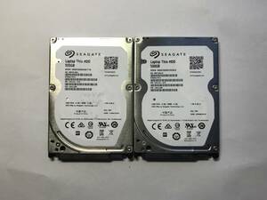 中古パーツ 2.5 インチ SATA 内蔵ハードディスク 厚さ7mm 500GB HDD 5400RPM 2台セット売り 正常品 500(5400)-49