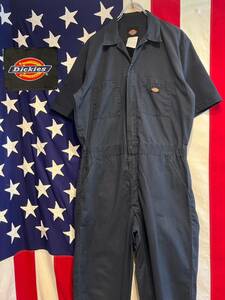 ★Dickies★ディッキーズ ★つなぎ★オールインワン★ワークウエア★作業着★半袖★YKKダブルジップ★ネイビー★紺★Mサイズ★33999DN★