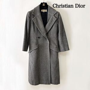 Christian Dior クリスチャンディオール　ヴィンテージ　ロングコート　チェック　