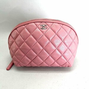 CHANEL シャネル ポーチ ラムスキン ピンク[328034