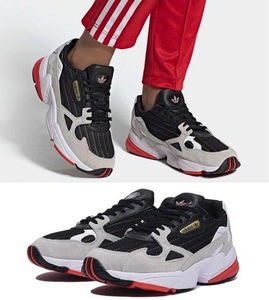 アディダス 23㎝ ファルコン W ブラック ホワイト ハイレゾレッド ADIDASFALCON W オリジナルス