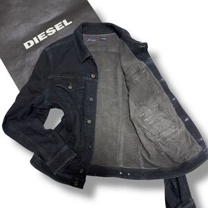 極美品●DIESEL ディーゼル 47 ELSHAR ジョグジーンズ スウェットデニム ジャケット ブルゾン ジージャン ライダース M〜L メンズ 濃紺