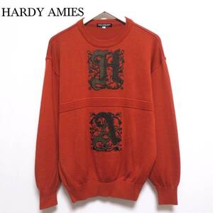 美品 HARDYAMIES SPORT ハーディエイミス クルーネックセーター アルファベットデザイン メンズウエア ウールニット 紳士 秋冬物