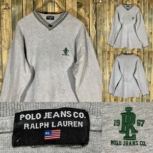 POLO JEANS ポロ ラルフ・ローレン RLロゴ刺繍 00-90s アメリカ輸入/ビンテージ/ロンT/LONG SLEEVE/L-S/古着/古着卸