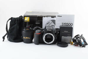 【実用品】 Nikon ニコン デジタル一眼レフカメラ D5500 18-55 VR II レンズキット ブラック 元箱付き 【現状品】 #5835
