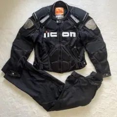 美品　icon アイコン　バイクジャケット　上下セット　ライダージャケット　L