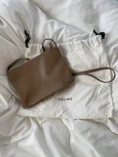 CELINE セリーヌ　トリオ　希少　ライトキャメル　ショルダーバッグ