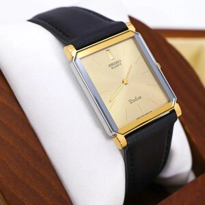 ◆美品 稼働 SEIKO Dolce 腕時計 メンズ 新品電池 レザー u