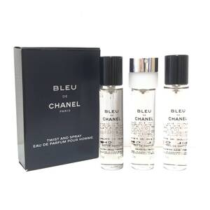 1円〜 ほぼ未使用 3本 CHANEL BLEU DE CHANEL ブルードゥシャネル オードゥ パルファム トラベルスプレイ 20ml ③