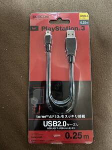 【新品未使用】ELECOM エレコム USBケーブル miniB USB2.0 (USB A オス to miniB オス) torne対応 ブラック トルネ PS3 デュアルショック3