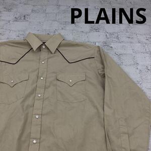 PLAINS プレーンズ 長袖ウエスタンシャツ 古着 W12155