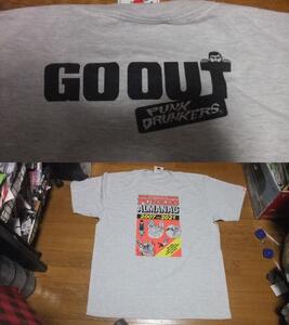 未使用 パンクドランカーズ punkdrunkers ゴーアウト go out 雑誌 コラボ Tシャツ XXL 登山 舞妓 バーベキュー キャンプ 3L アッシュグレー