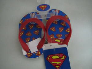 新品 スーパーマン ビーチ サンダル 13cm 幼児 子供靴 ワーナーブラザース キッズ サーチサンダル ブルー 青 子供用 男の子 双子
