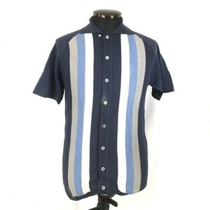 GAIJIN MADE/ガイジンメイド★半袖ニットシャツ/セーター【Mens size -S/紺/Navy】ハリウッドランチマーケット/Tops/Shirts◆BG887