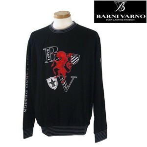 バーニヴァーノ/BARNIVARNO 【春秋物】 刺繍トレーナー 848-LLサイズ 黒系