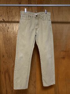 古着 00年代 00s DOCKERS ドッカーズ 無地 ソリッド 綿パン チノパン トラウザー ボトム パンツ スリム W30 S ベージュ リーバイス