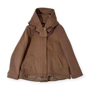 GREEN LABEL RELAXING / UNITED ARROWS フード付き Aライン 2WAY ショート モッズコート サイズ 40 /モカブラウン/レディース