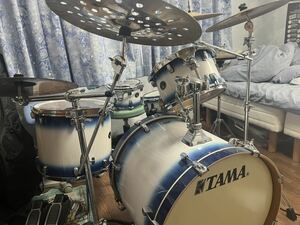 ドラムセットシンバル付 スタンド類込TAMA Silverstar シルバースター SABIAN チャイナシンバル付 REMOリングミュート付