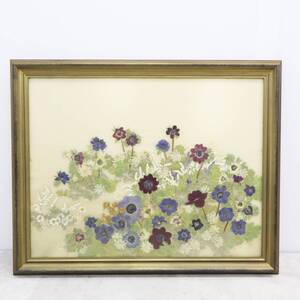 ▽インテリアに!!! 約60×48×4ｃｍ｜額入り押し花 ｜ アートフラワー 押花 ハンドクラフト 　木製アクリル額入り■P3339