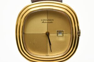 稼働品 ロンジン デイト スクエア ゴールド 自動巻き メンズ 腕時計 LONGINES