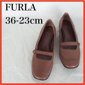 MK7130*FURLA*フルラ*レディースフラットシューズ*36-23cm*紫蘇色