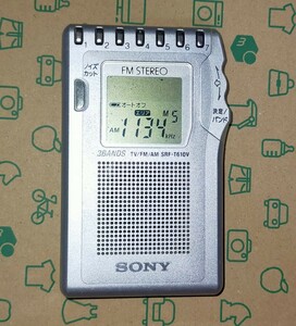 ICF-T610V ソニー 美品 受信確認済 完動品 AM FM ワイドFM ポケットラジオ 名刺サイズ 通勤 野球 競馬 出張 ジョギング 防災 登山 46874