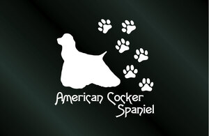 肉球いっぱい 犬のステッカー アメリカンコッカースパニエル (Sサイズ) DOG 犬 シール