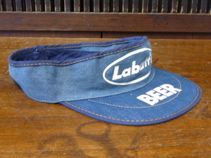 USA古着　サンバイザー Labatts BEER デニム 70s 80s 90s ビール 企業 ワーク 帽子　